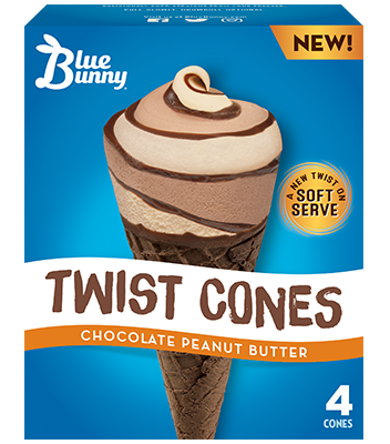 Twist Cones Chocolate Peanut Butter Front View Package
