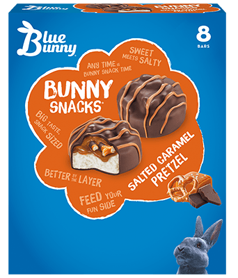 Salted Caramel Pretzel Bunny Snacks® Front View Package