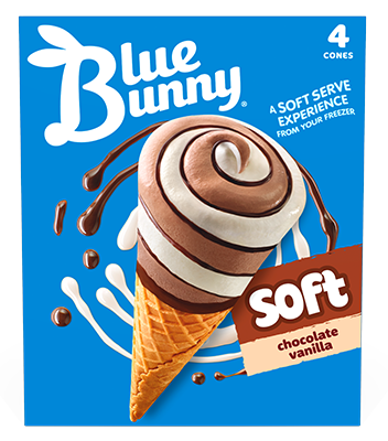 Soft Cones  Chocolate Vanilla Front View Package