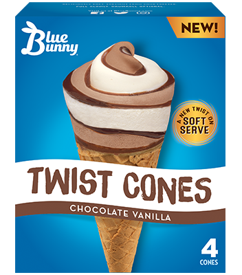 Twist Cones Chocolate Vanilla Front View Package