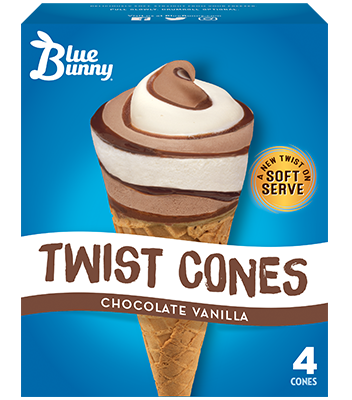 Twist Cones Chocolate Vanilla Front View Package