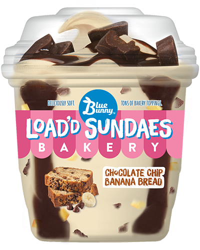 Load'd Sundaes® Bakery Chocolate Chip Banana Bread Front View Package