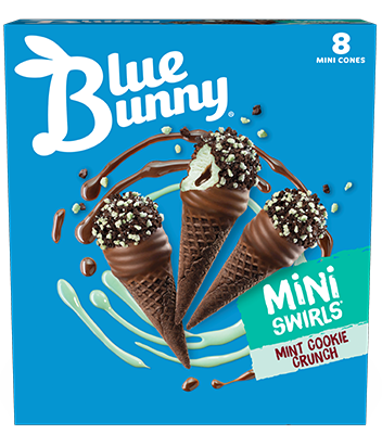 Mini Swirls® Mint Cookie Crunch Front View Package