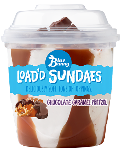 Load'd Sundaes® Chocolate Caramel Pretzel Front View Package
