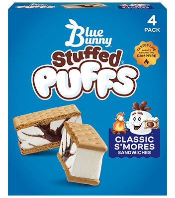 Stuffed Puffs Classic S'mores Sandwiches Front View Package