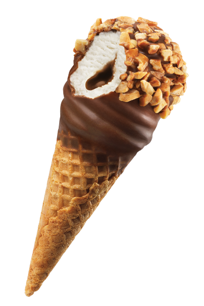 Mini Swirls®  Nutty Fudge Sundae Out of Package With Bite