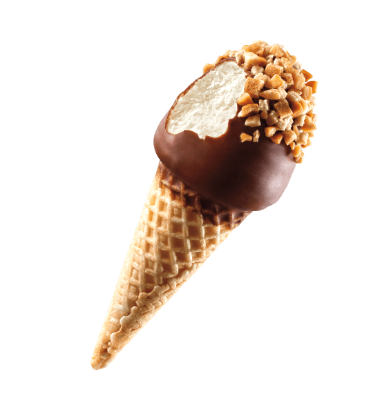 Sweet Freedom® Snack Size Vanilla Cones Out of Package With Bite