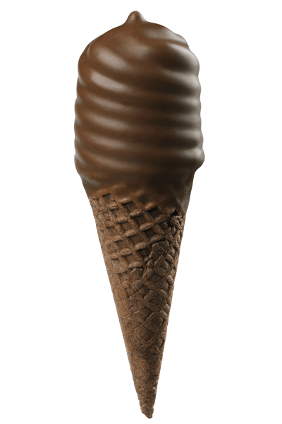 chocolate ice cream cone swirl