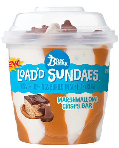 Load'd Sundaes® Marshmallow Crispy Bar Front View Package