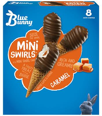 Caramel Mini Swirls® Front View Package