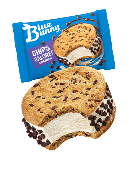 Chips Galore Ice Cream Cookie Sandwich - Blue Bunny - Wells Foodservice